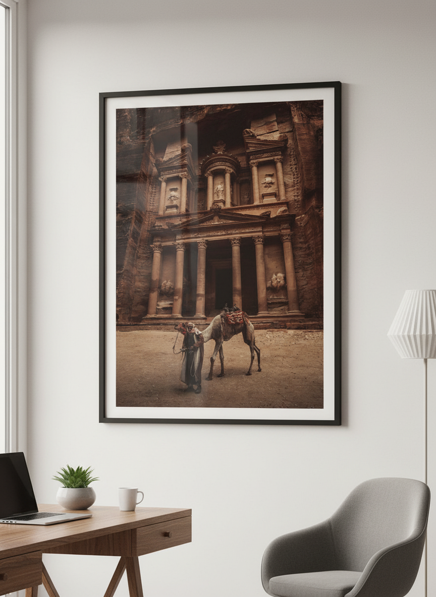 Contemporary wall art featured in a bright modern office workspace