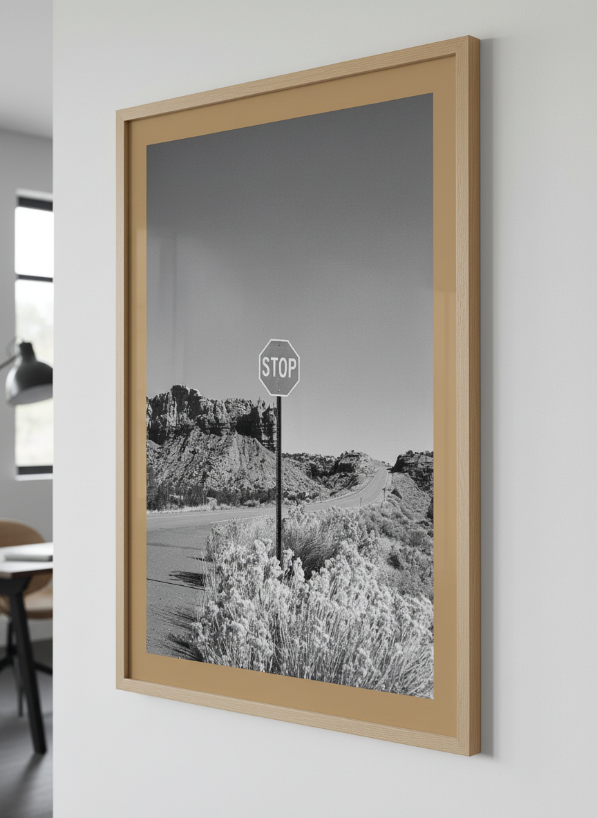 Contemporary wall art featured in a bright modern office workspace