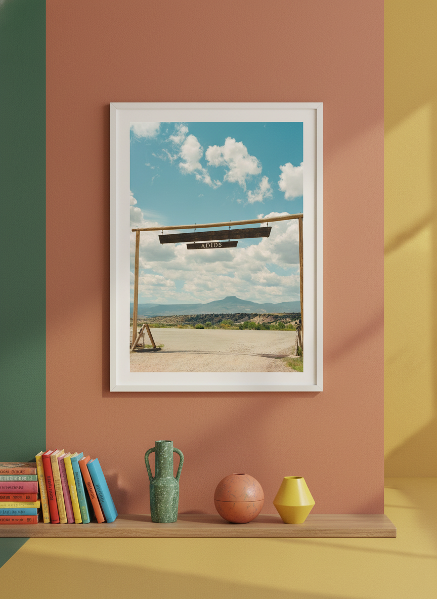 Bold wall art styled in a colourful, eclectic modern home
