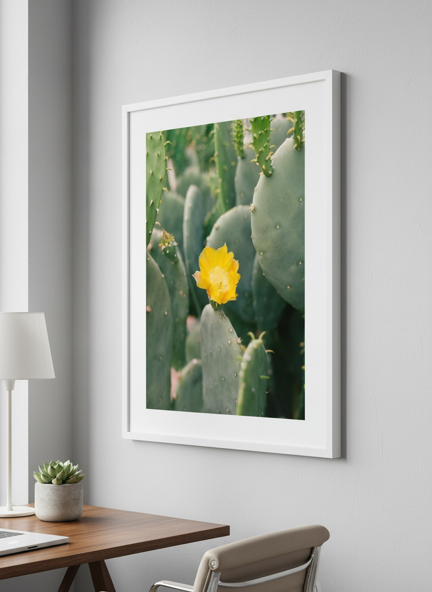 Contemporary wall art featured in a bright modern office workspace