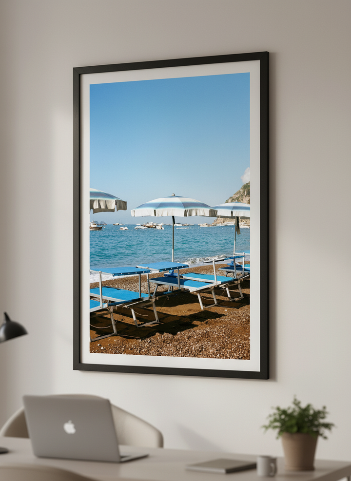 Contemporary wall art featured in a bright modern office workspace