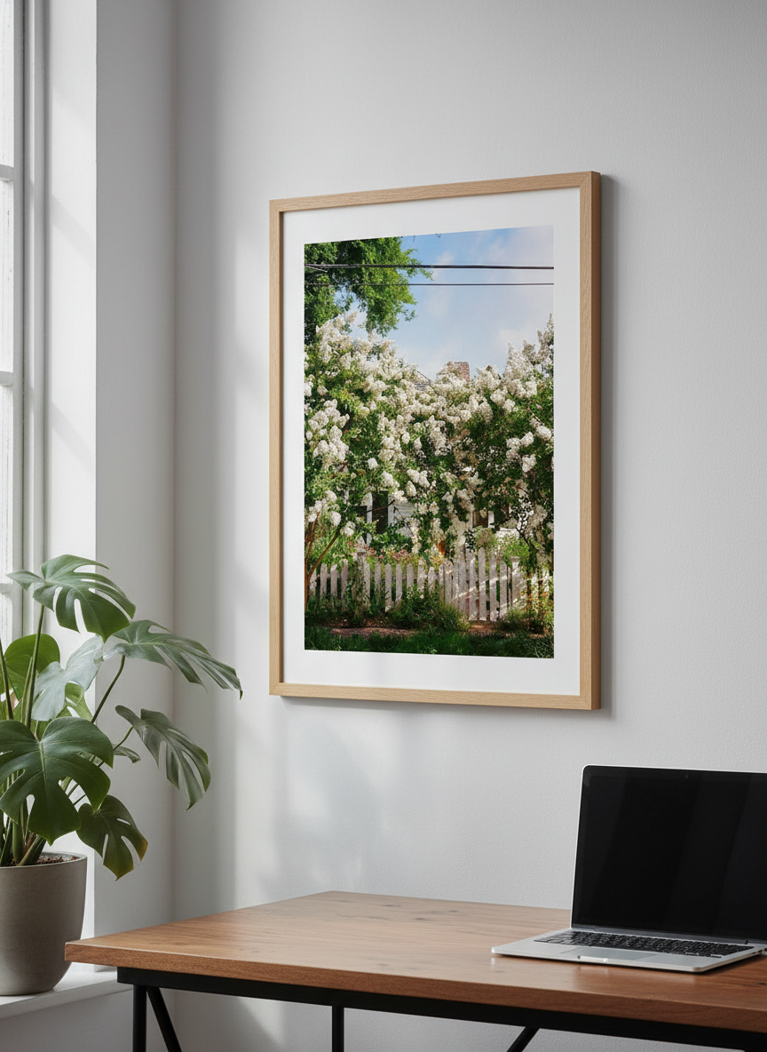 Contemporary wall art featured in a bright modern office workspace