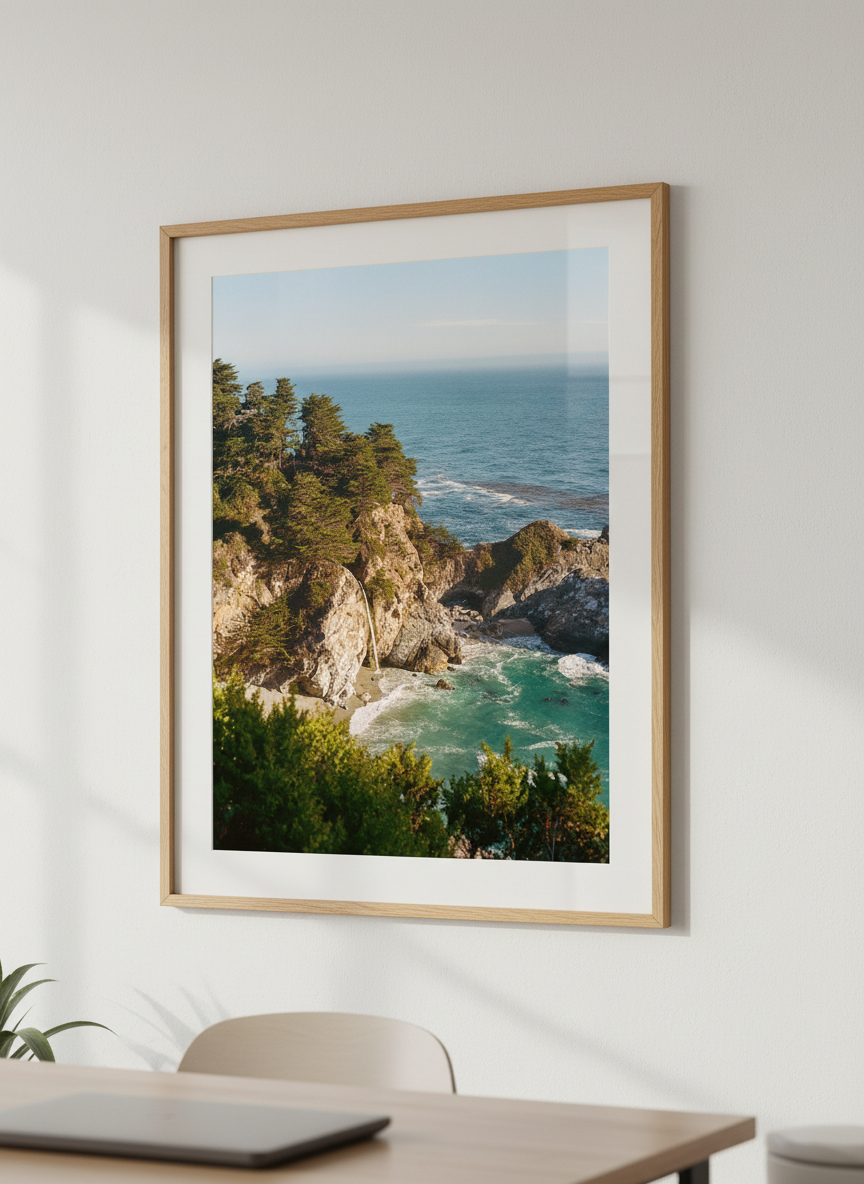 Contemporary wall art featured in a bright modern office workspace