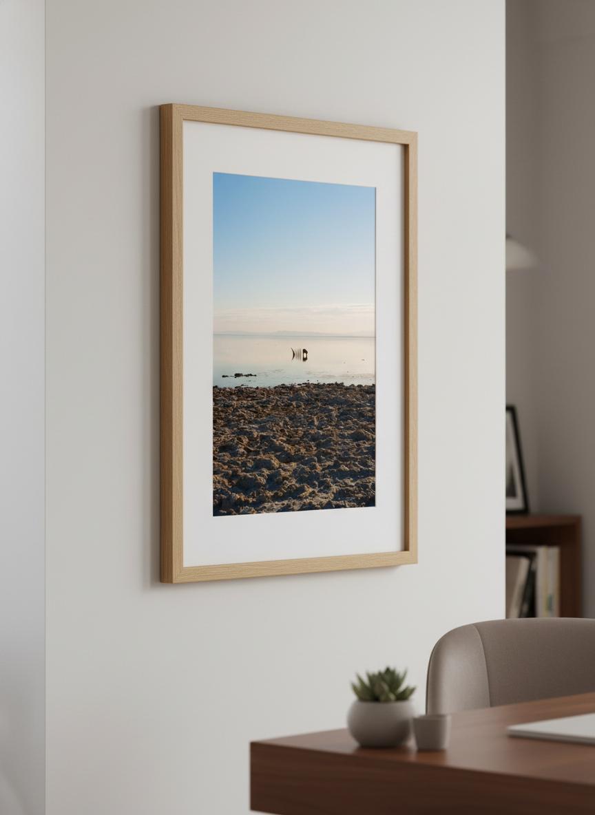 Contemporary wall art featured in a bright modern office workspace