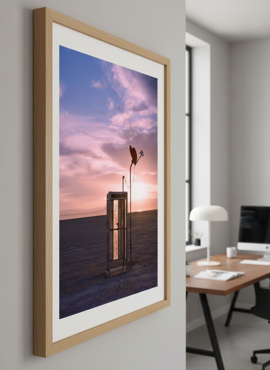 Contemporary wall art featured in a bright modern office workspace