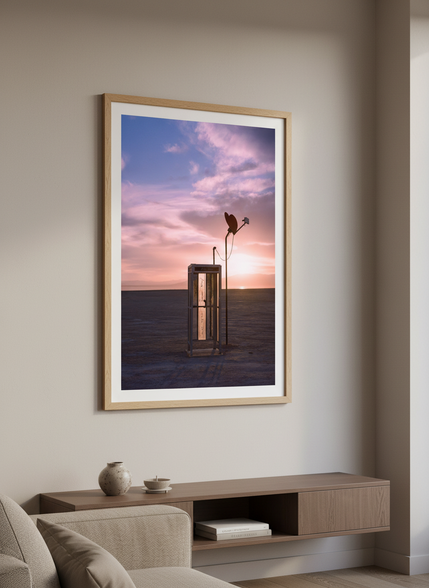 Modern wall art styled above a sofa in a neutral living room