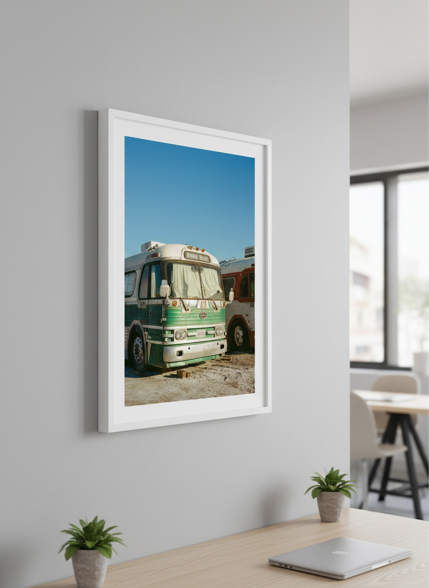Contemporary wall art featured in a bright modern office workspace