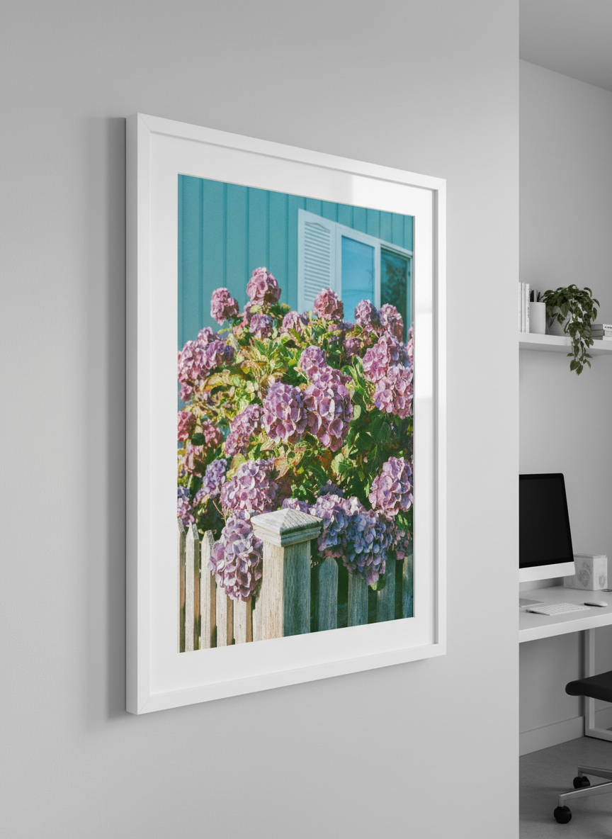 Contemporary wall art featured in a bright modern office workspace