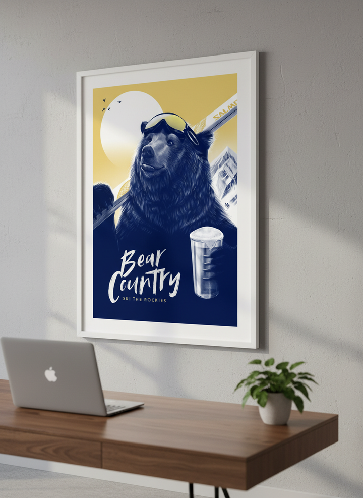 Contemporary wall art featured in a bright modern office workspace