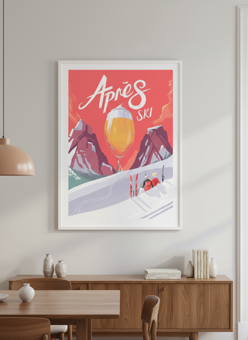 Wall art styled above a dining table in a contemporary home
