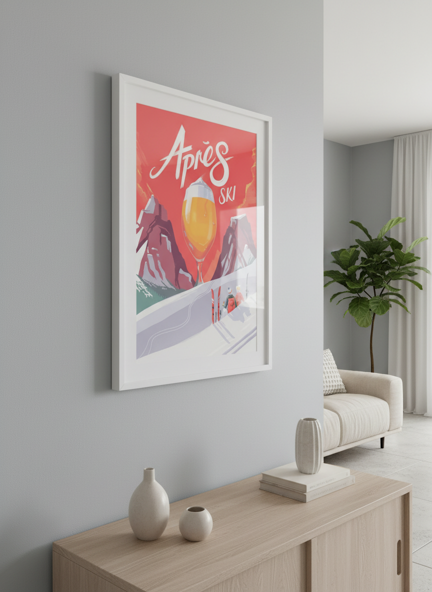 Modern wall art styled above a sofa in a neutral living room