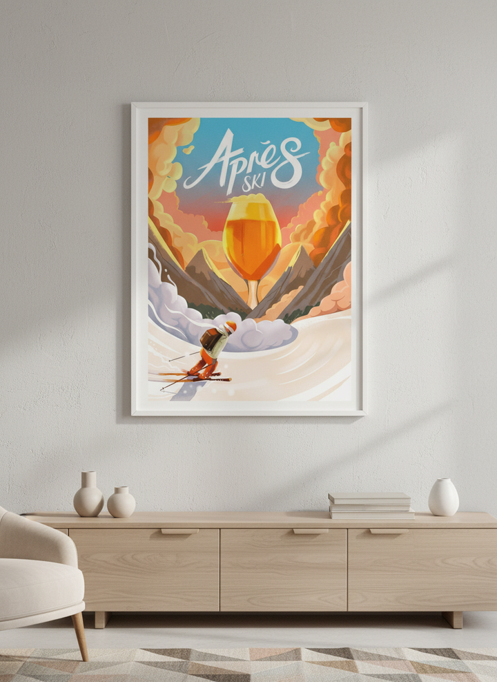 Modern wall art styled above a sofa in a neutral living room