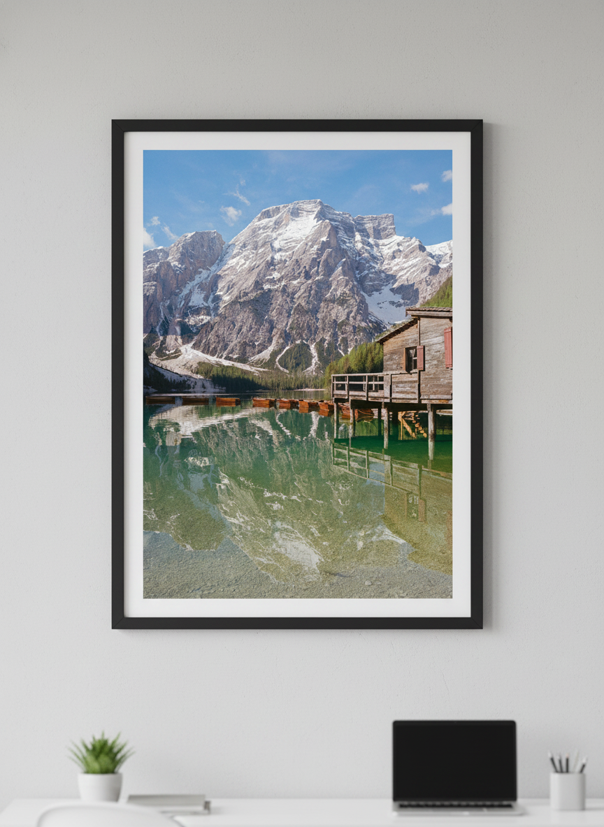 Contemporary wall art featured in a bright modern office workspace
