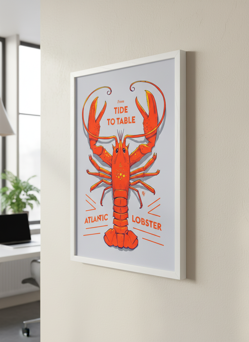 Contemporary wall art featured in a bright modern office workspace
