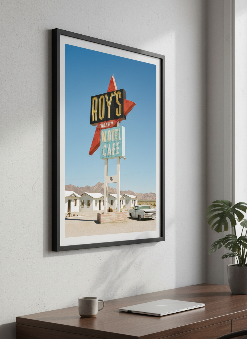 Contemporary wall art featured in a bright modern office workspace