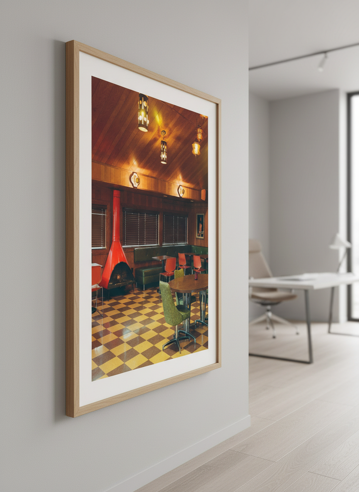 Contemporary wall art featured in a bright modern office workspace