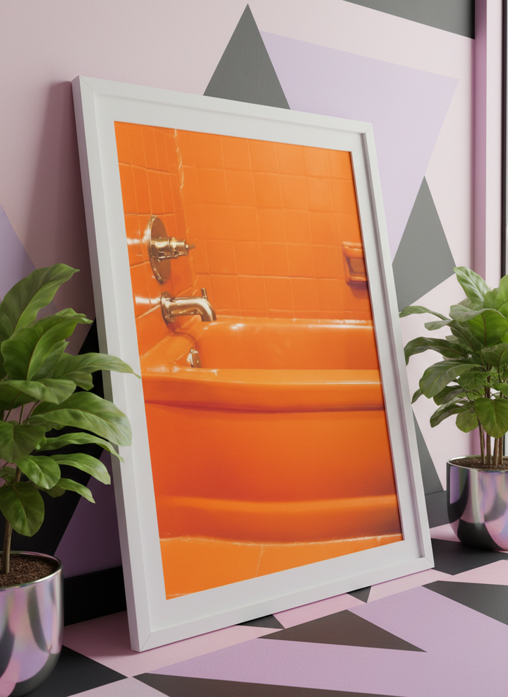Bold wall art styled in a colourful, eclectic modern home
