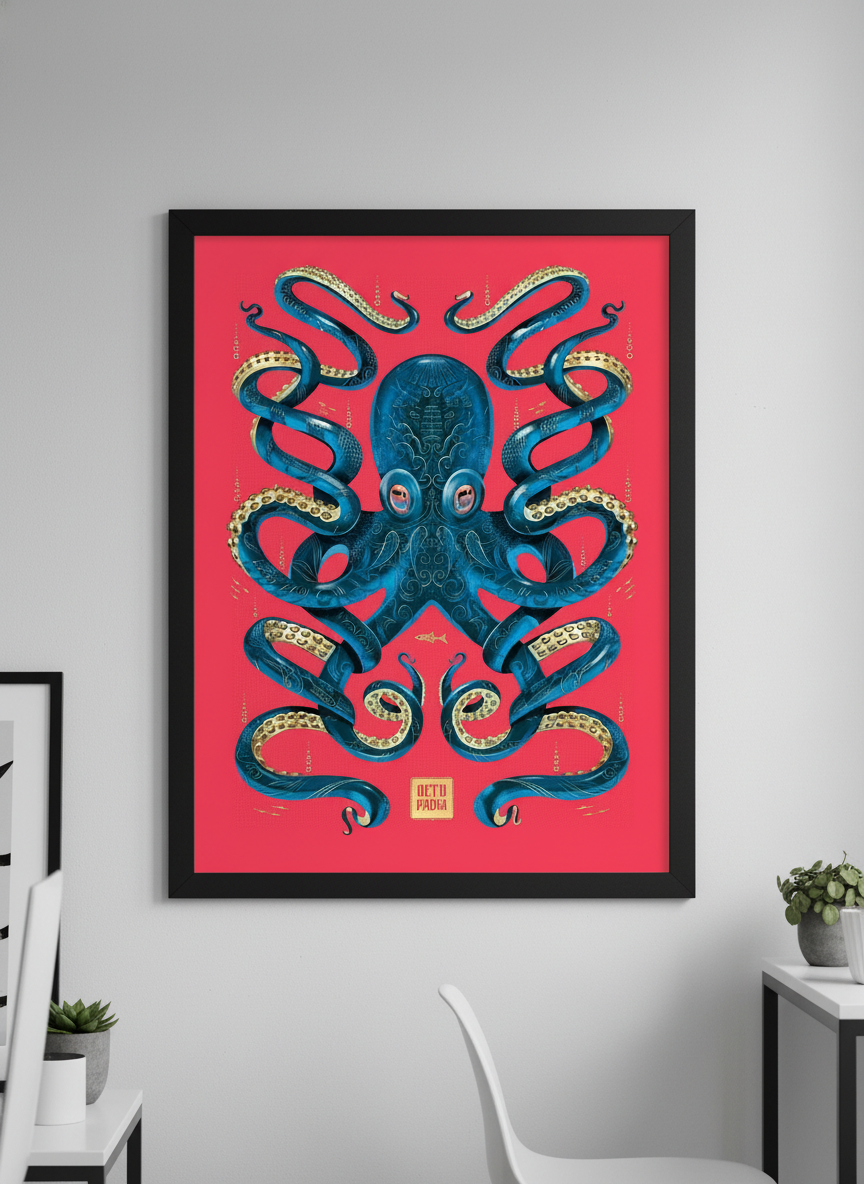 Contemporary wall art featured in a bright modern office workspace