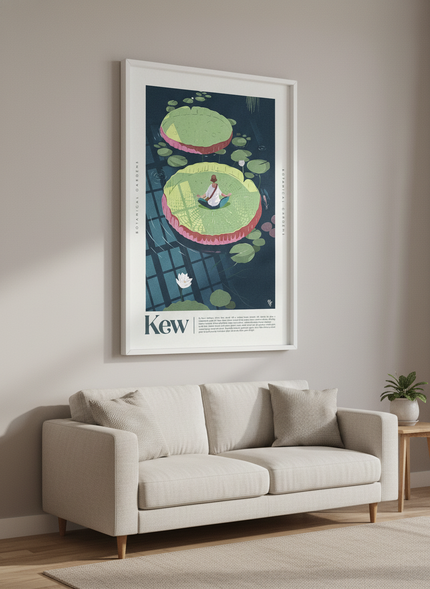 Modern wall art styled above a sofa in a neutral living room