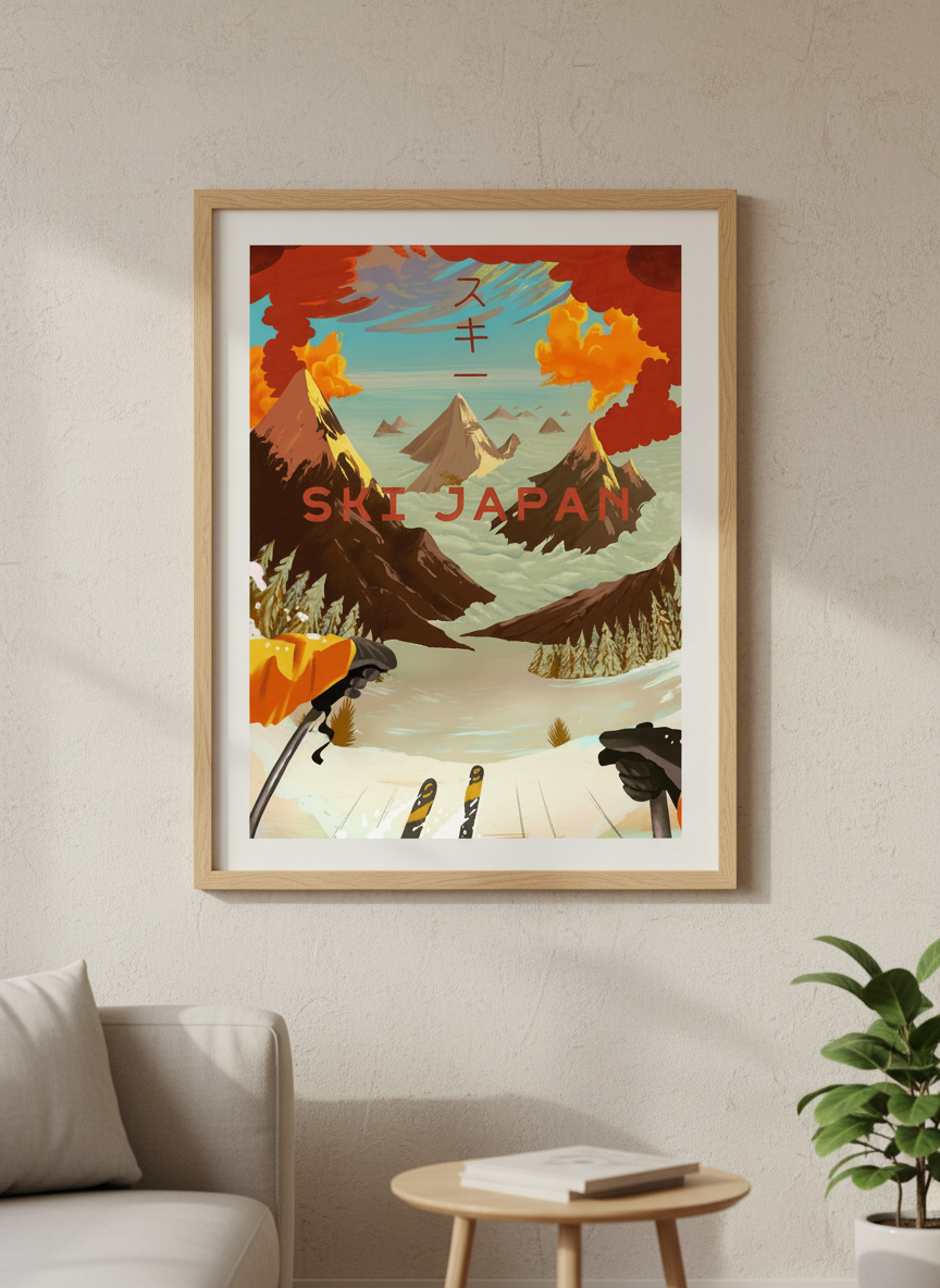 Modern wall art styled above a sofa in a neutral living room