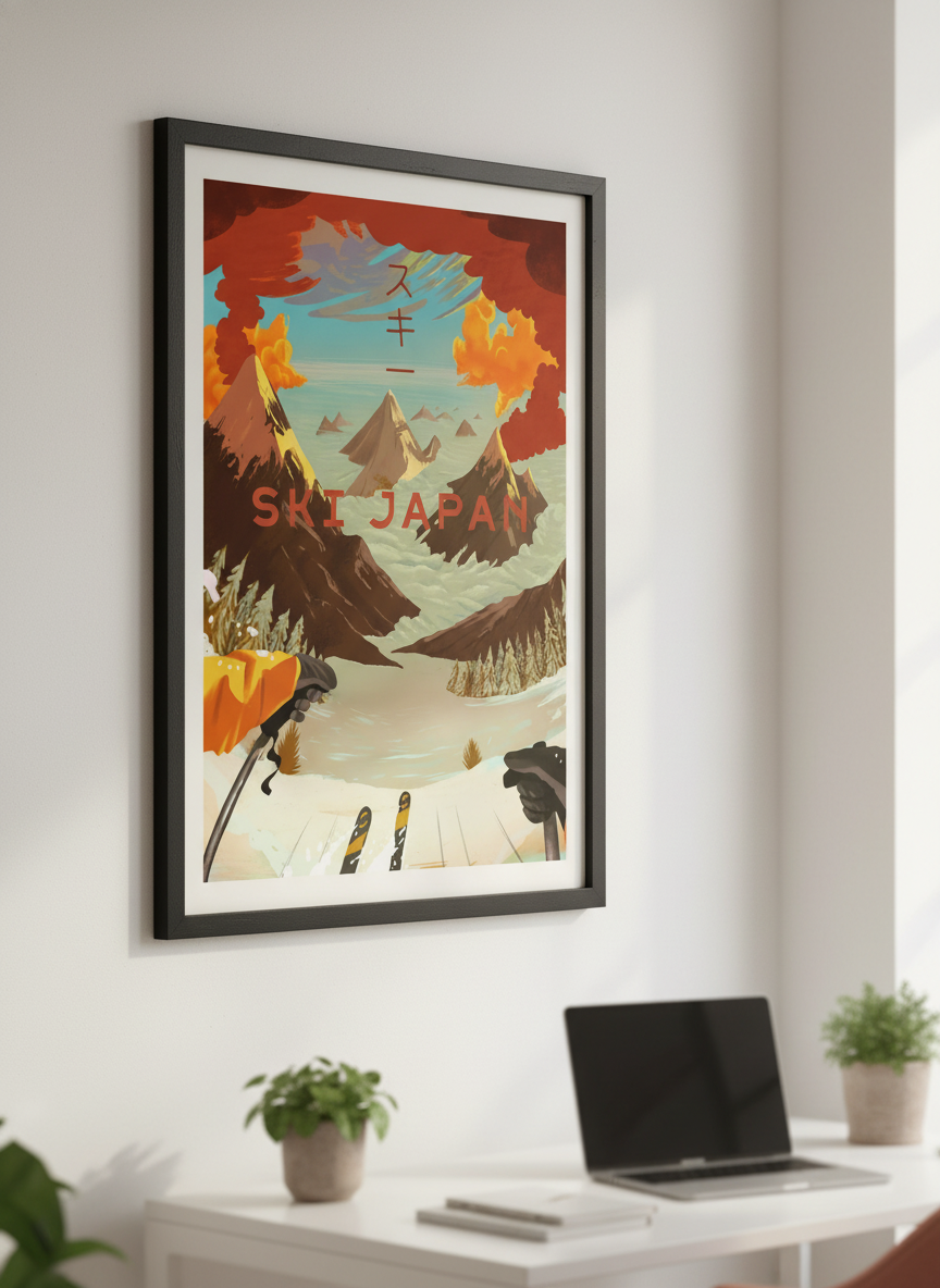 Contemporary wall art featured in a bright modern office workspace