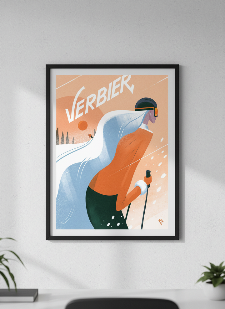 Contemporary wall art featured in a bright modern office workspace