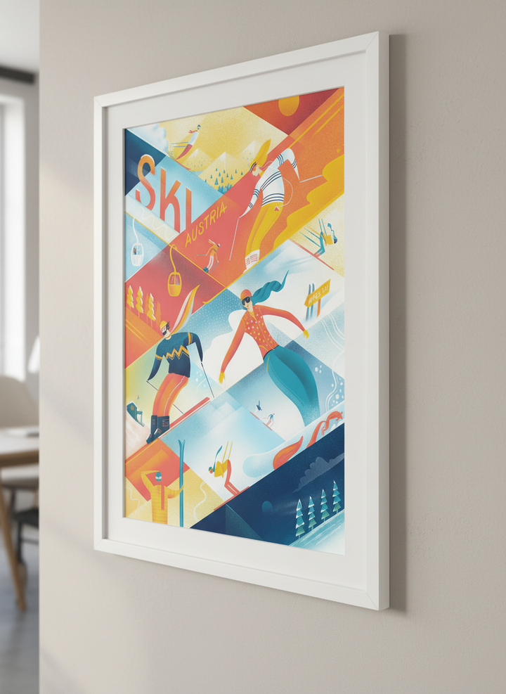 Contemporary wall art featured in a bright modern office workspace