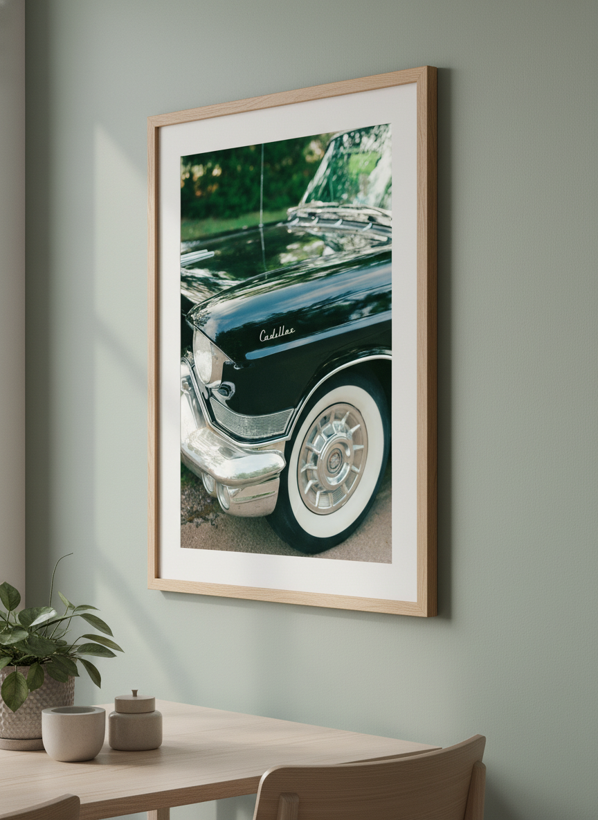 Wall art styled above a dining table in a contemporary home