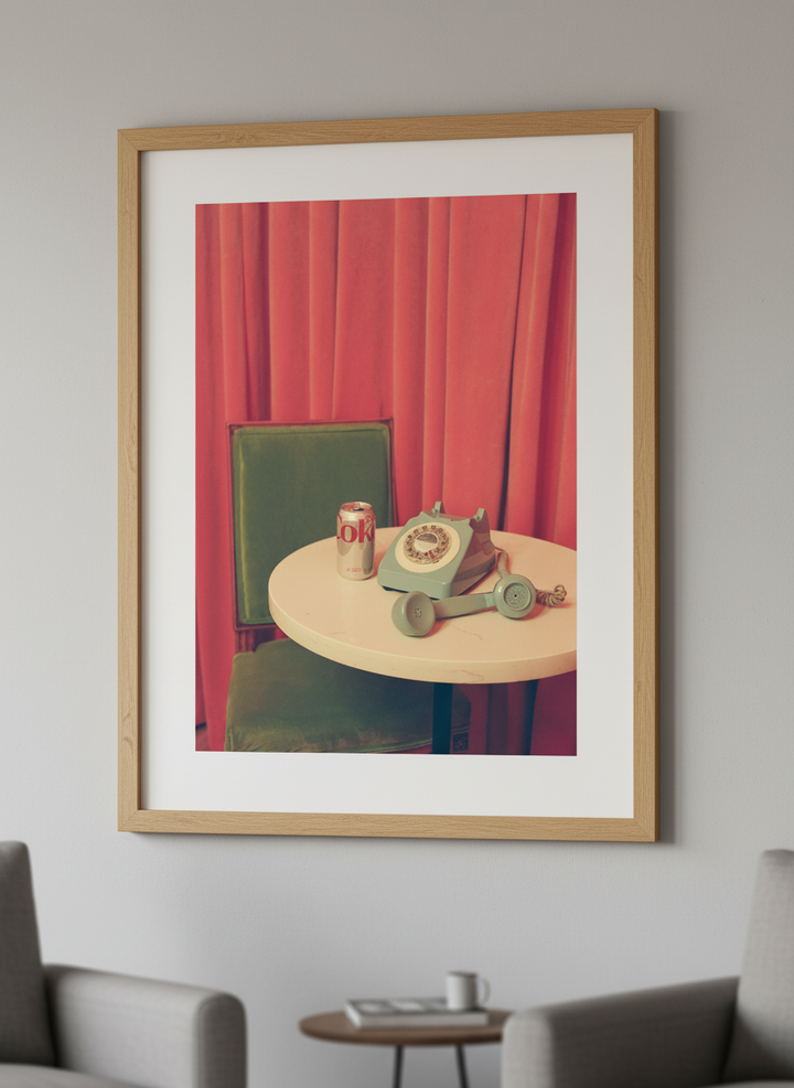 Modern wall art styled above a sofa in a neutral living room