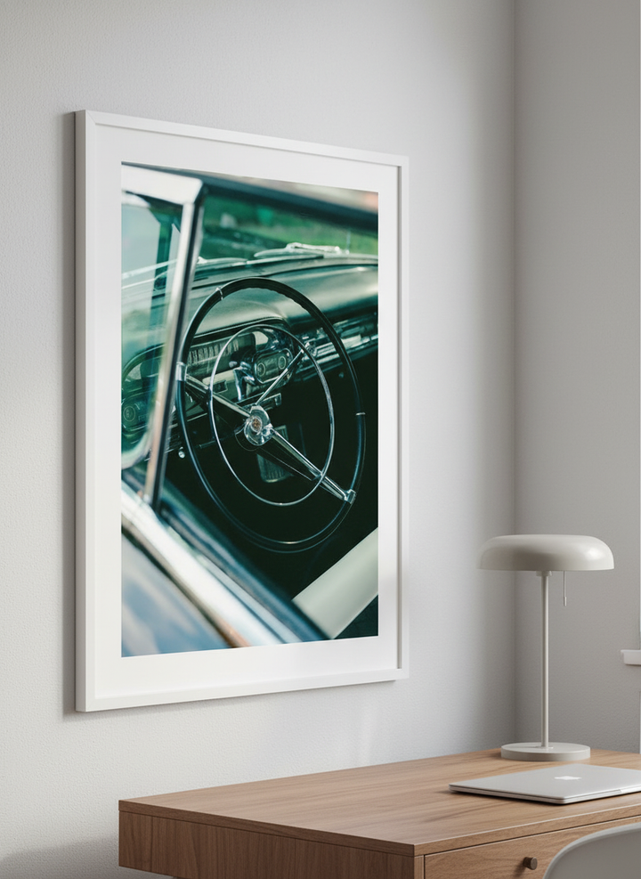 Contemporary wall art featured in a bright modern office workspace