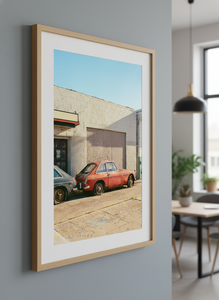 Contemporary wall art featured in a bright modern office workspace