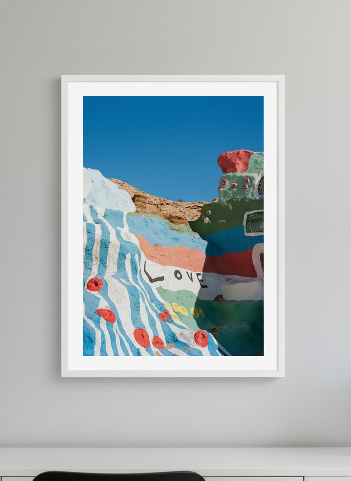Contemporary wall art featured in a bright modern office workspace