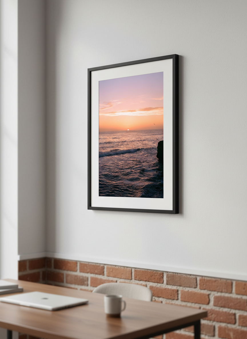 Contemporary wall art featured in a bright modern office workspace