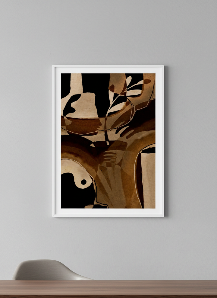 Contemporary wall art featured in a bright modern office workspace