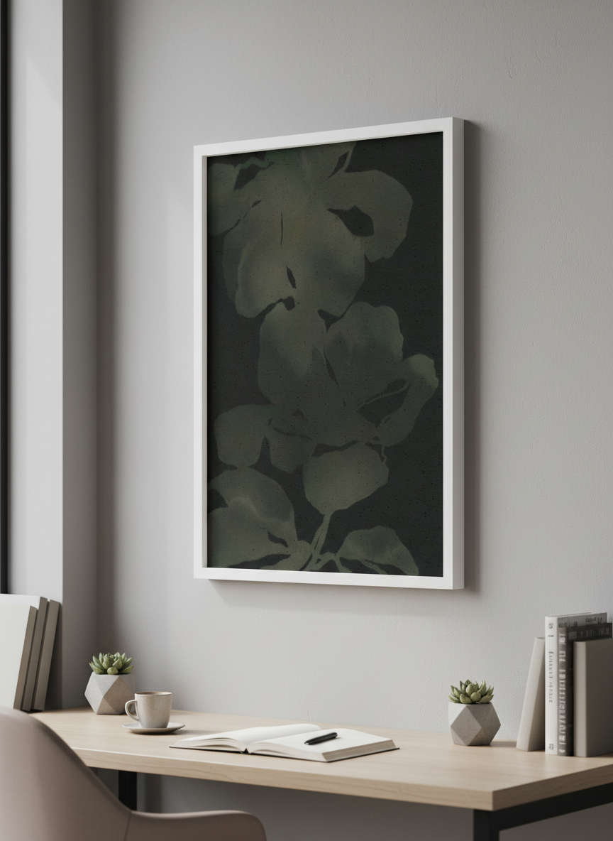 Contemporary wall art featured in a bright modern office workspace