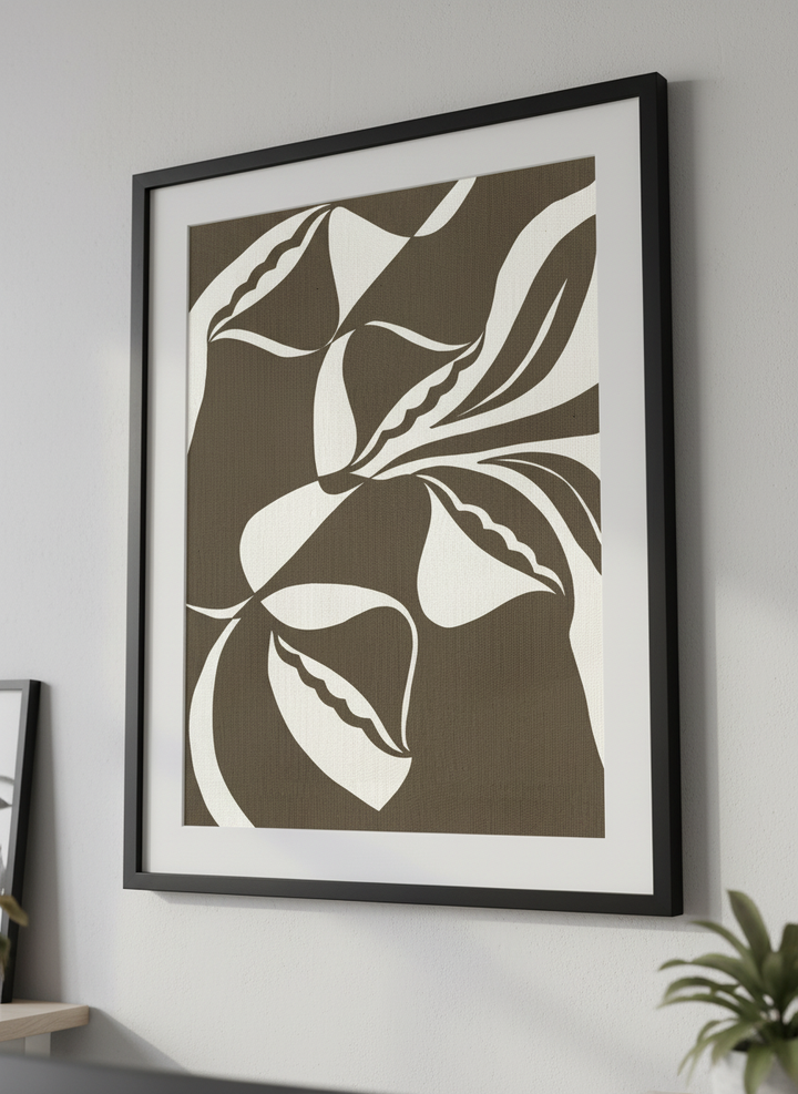 Contemporary wall art featured in a bright modern office workspace
