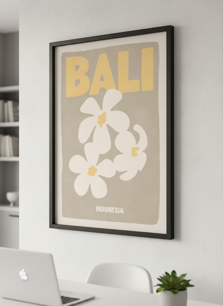 Contemporary wall art featured in a bright modern office workspace