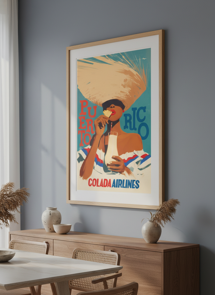 Wall art styled above a dining table in a contemporary home