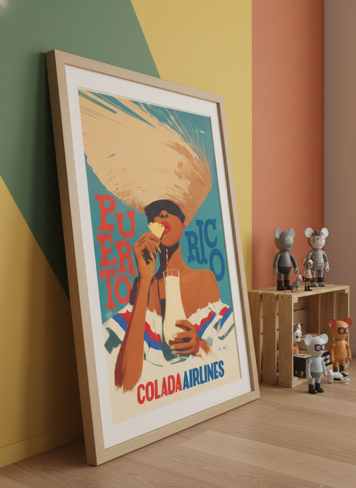 Bold wall art styled in a colourful, eclectic modern home