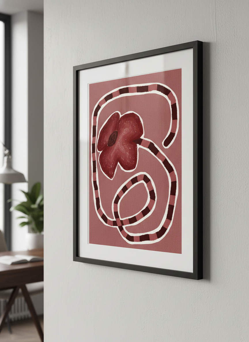 Contemporary wall art featured in a bright modern office workspace