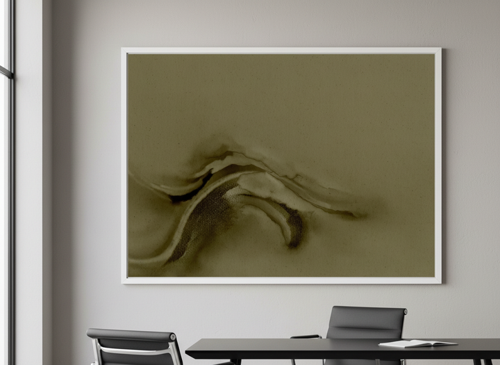 Contemporary wall art featured in a bright modern office workspace