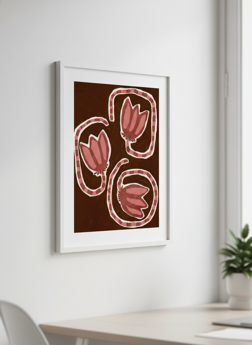 Contemporary wall art featured in a bright modern office workspace