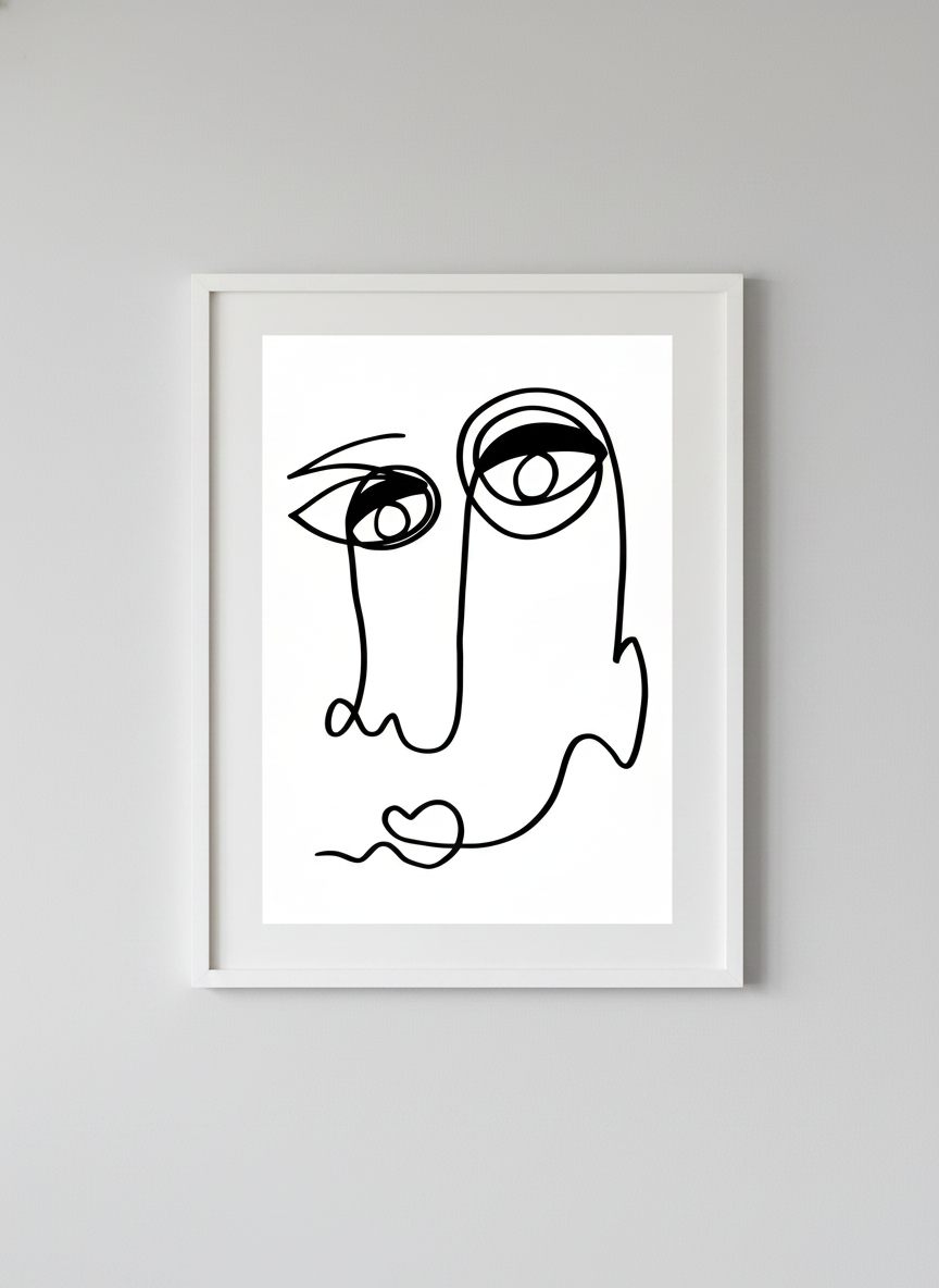 Contemporary wall art featured in a bright modern office workspace
