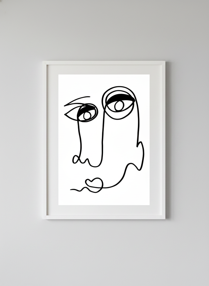 Contemporary wall art featured in a bright modern office workspace