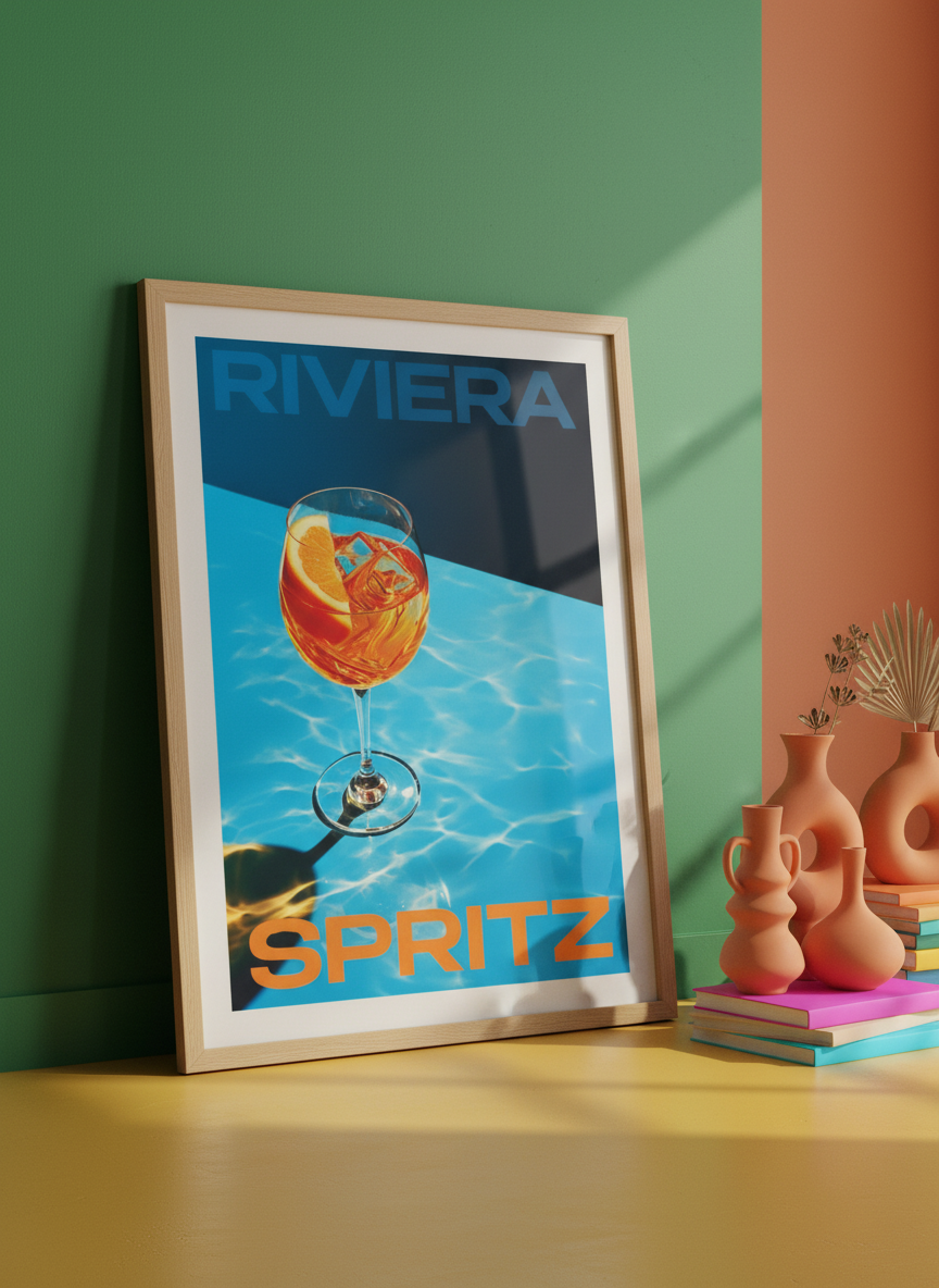 Bold wall art styled in a colourful, eclectic modern home