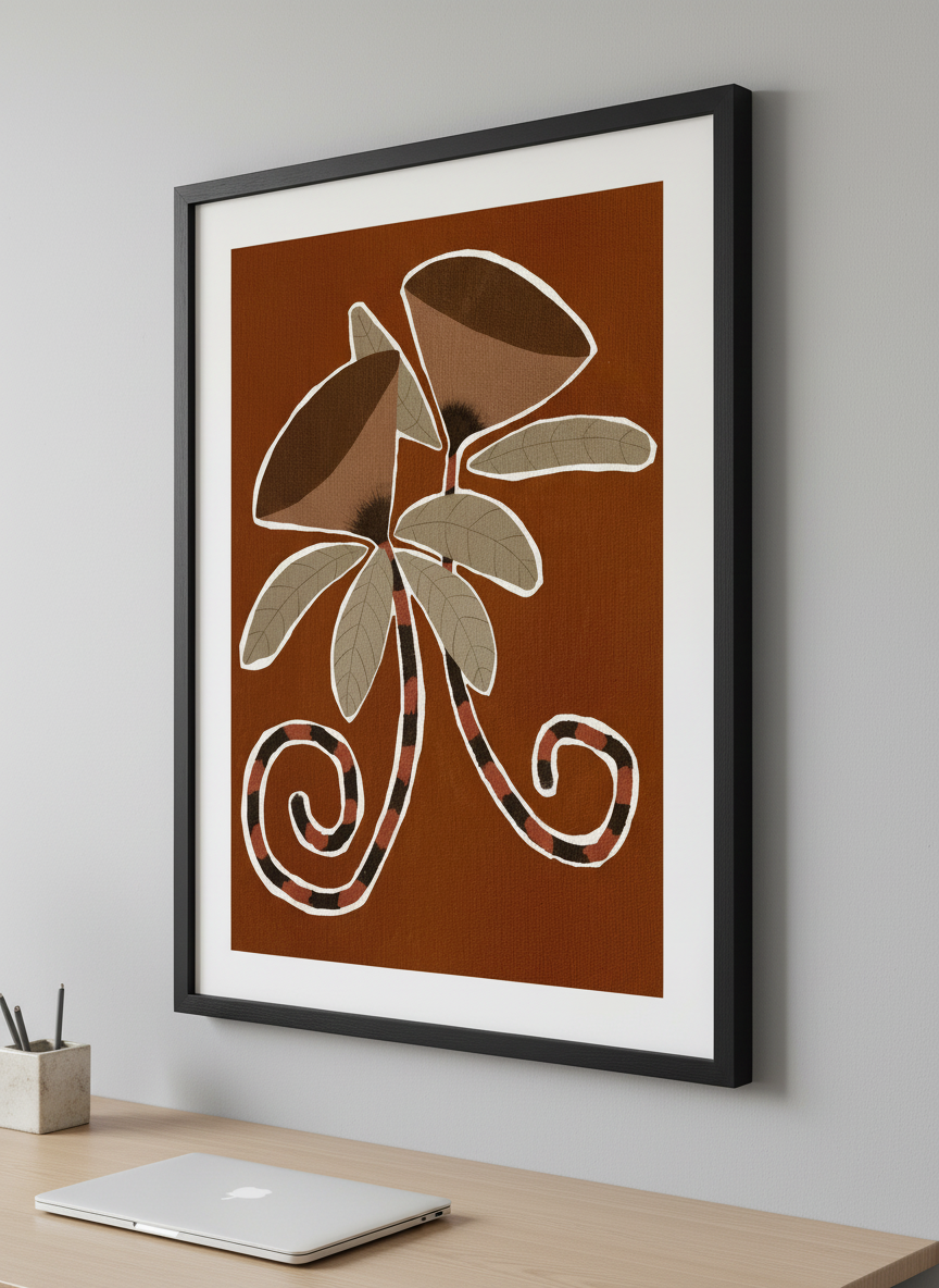 Contemporary wall art featured in a bright modern office workspace