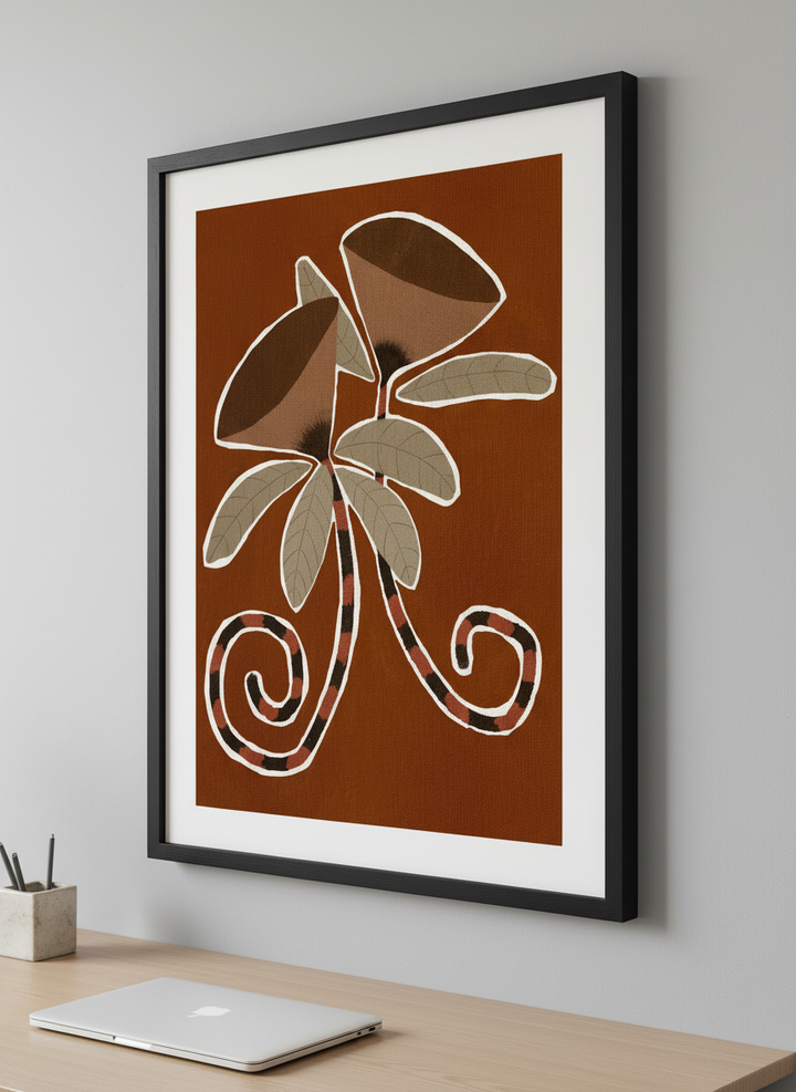 Contemporary wall art featured in a bright modern office workspace