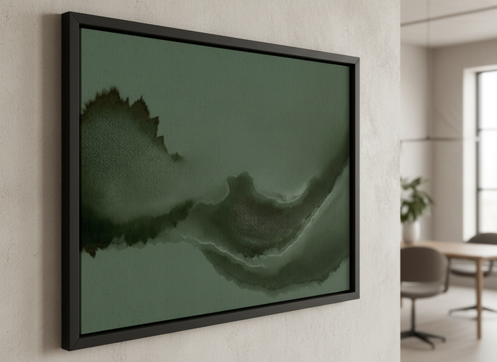 Contemporary wall art featured in a bright modern office workspace