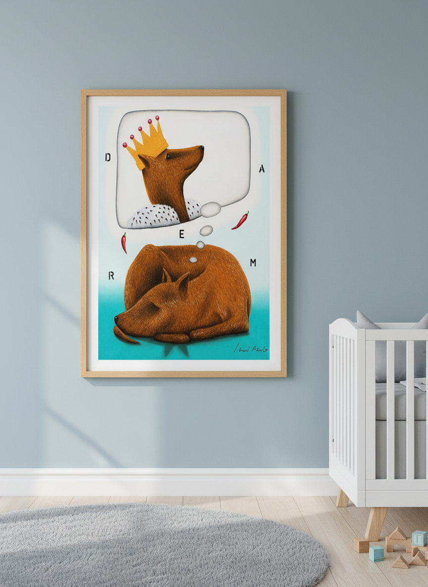 Soft neutral wall art styled in a serene nursery with pastel tones