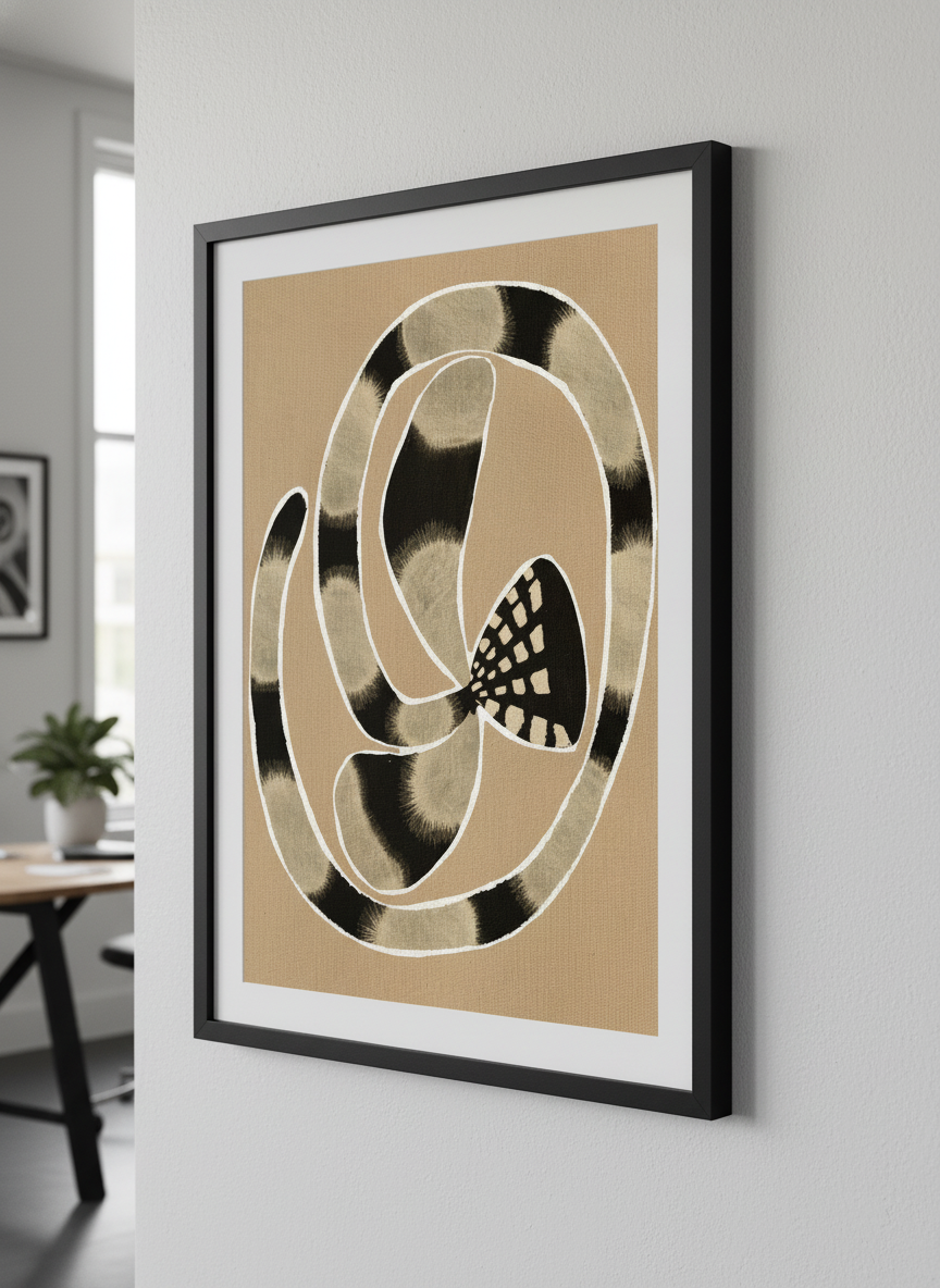 Contemporary wall art featured in a bright modern office workspace